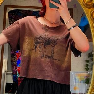 VINTAGE GIRAFFE CROP TOP